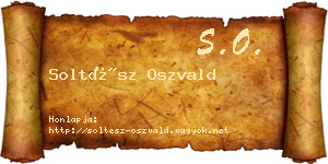 Soltész Oszvald névjegykártya